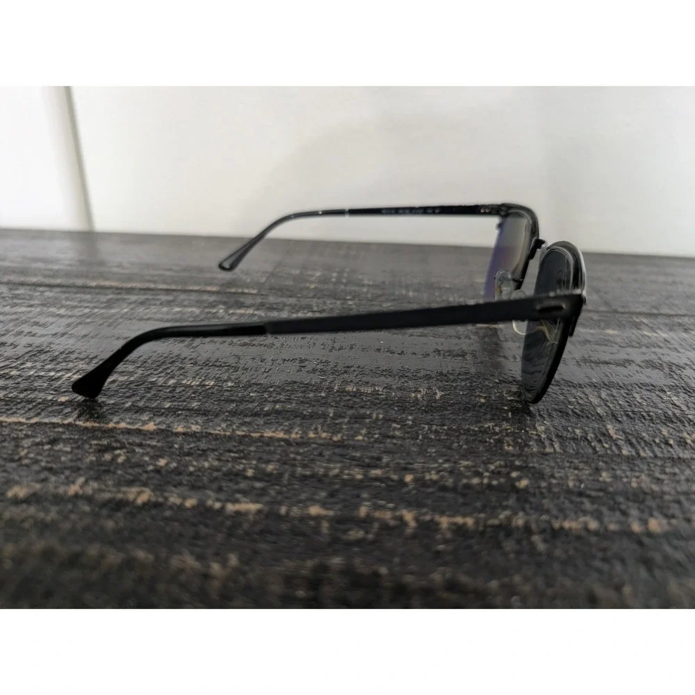Ray-Ban Clubmaster RB3716 186/58 145 51-21 Metal Italy Sunglasses Black - Rough